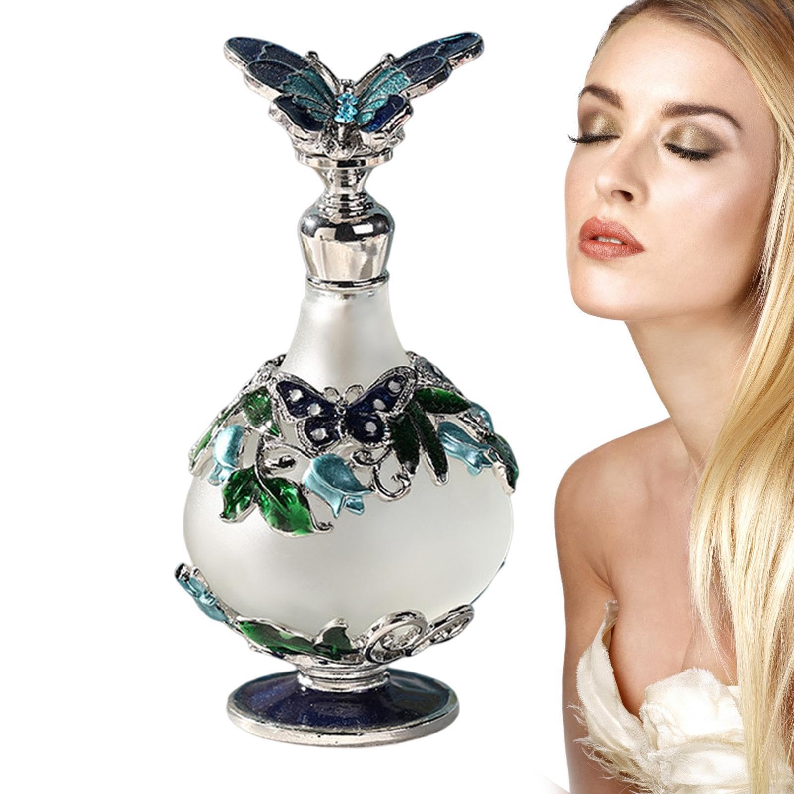 Amazon.co.jp: 蝶の香水瓶 - ヴィンテージ塗装蝶の花の香水瓶 - 香水瓶